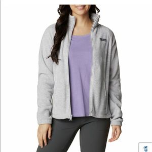 Columbia women’s large gray fleece zipper jacket